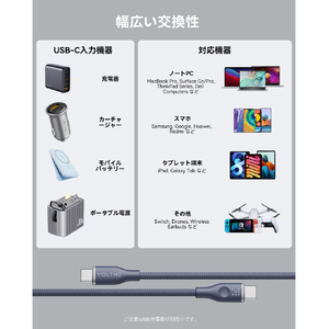 VOLTME PowerLink Rugg USB-C & USB-C ケーブル 5A(編込み) ブルー C2171-イメージ5