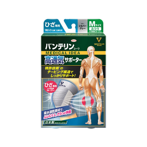 興和 バンテリンコーワ高通気サポーター ひざ用ふつう シルバーグレー FCB4518-イメージ1