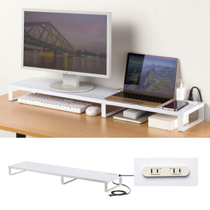サンワサプライ コンセント付きモニター台(W1000) ホワイト MR-LC213W-イメージ15