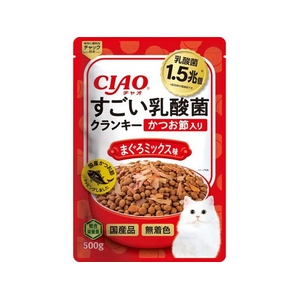 いなば CIAO すごい乳酸菌クランキー かつお節入り まぐろミックス味 500g FCD495H-イメージ1