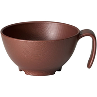 スケーター 木目 持ちやすい汁椀ハンドル付 ブラウン FCG512U-68-5716-62