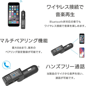 カシムラ FMトランスミッター 4バンド USB2ポート FCK631D-KD272-イメージ4