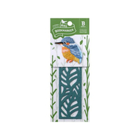 ヒサゴ BIRD BOOKMARKER 刺繍しおり リーフ柄 カワセミ FCD979G-UTN315