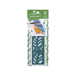 ヒサゴ BIRD BOOKMARKER 刺繍しおり リーフ柄 カワセミ FCD979G-UTN315-イメージ1