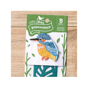ヒサゴ BIRD BOOKMARKER 刺繍しおり リーフ柄 カワセミ FCD979G-UTN315-イメージ2