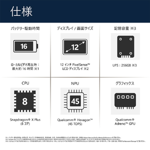 マイクロソフト Surface Pro 12 インチ Snapdragon X Plus/12GB/256GB プラチナ EP2-81996-イメージ18