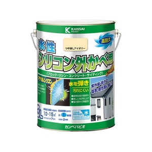 カンペハピオ 水性シリコン外かべ用 つや消しアイボリー 3L FCB795M-イメージ1