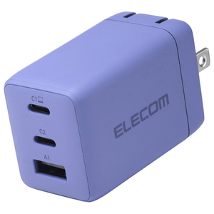 エレコム ACDC-PD10367PU USB Power Delivery 67W AC充電器(C×2+A×1