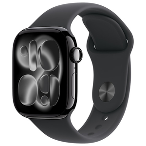 Apple Apple Watch Series 11(GPS + Cellularモデル)- 42mm Apple Watch Series 11 ジェットブラックアルミニウムケースとブラックスポーツバンド - S/M MF834J/A-イメージ1
