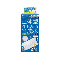 医食同源 立体型プリーツマスク ゆったりフィット ホワイト 40枚入 FC286NY