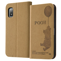 レイアウト AQUOS wish3用耐衝撃 手帳型レザーケース シンプル ディズニーキャラクター プー　 RT-DAQL1LBC13/PO