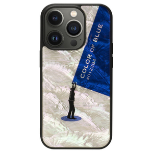 ikins iPhone 14 Pro用天然貝ケース Royal Blue I23584I14P-イメージ1
