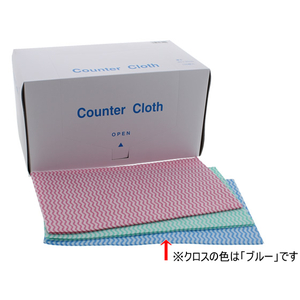 KCC/カウンタークロス 薄手 35×60cm ブルー 100枚 F045258-イメージ1