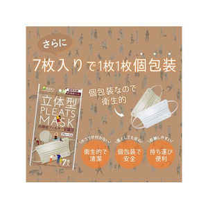 医食同源ドットコム 立体型プリーツマスク ぴったりフィット ホワイト 7枚入 FC287NY-イメージ7