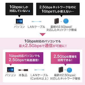サンワサプライ USB3．2Type-C-LAN変換アダプタ(2．5Gbps対応) USB-CVLAN6BK-イメージ11