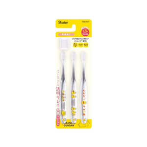スケーター 歯ブラシ 3P キャップ付 園児用 クリア ノラネコぐんだん FC282PS-TBCR5T-イメージ2