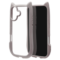 ラスタバナナ iPhone17用猫耳ケース TPU×PC アッシュグレー 9162IP5AHPAG
