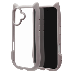 ラスタバナナ iPhone17用猫耳ケース TPU×PC アッシュグレー 9162IP5AHPAG-イメージ1