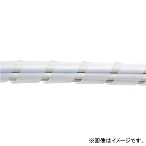サンワサプライ ケーブルタイ(スパイラル・2m巻き・内寸直径15mm) ホワイト CA-SP15WN2-イメージ1
