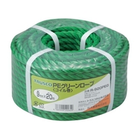 トラスコ中山 PEグリーンロープ 3つ打 線径9mm×長さ20m FC131GP-5113041