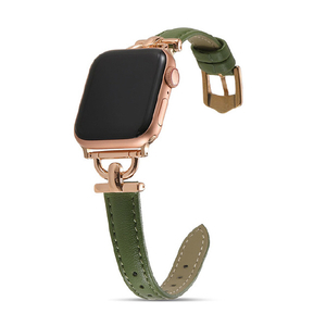 GAACAL Apple Watch 1-9/SE 1-2/ULTRA 2(42/44/45/49mm)用「大人な知的感」異素材PUレザーバンド グリーン W00230GB-イメージ1