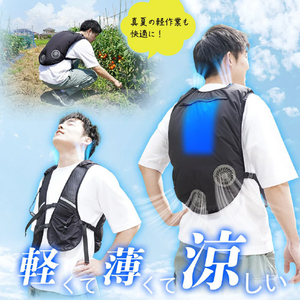 サンコー 首元も背中も涼しい「ひんやりファン付きベスト」 ブラック EACV26KBK-イメージ5