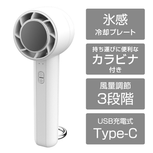 e angle ひんやりハンディファン ホワイト ANGV-FAP04-A-WH-イメージ1