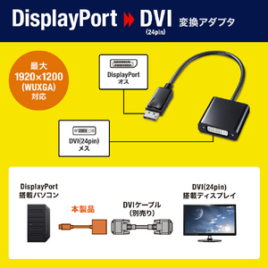 サンワサプライ DisplayPort-DVI変換アダプタ AD-DPDV04-イメージ2