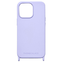 PHONECKLACE iPhone 15 Pro用ストラップホール付きシリコンケース ラベンダー PN25588I15PR
