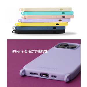 PHONECKLACE iPhone 15 Pro用ストラップホール付きシリコンケース ティールブルー PN25589I15PR-イメージ7