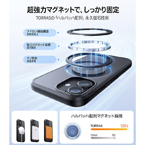 TORRAS iPhone17用複合素材PC+TPUケース TORRAS OSTAND PRO ブラック X00FX2919-イメージ6
