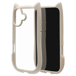 ラスタバナナ iPhone17用猫耳ケース TPU×PC ホワイト 9165IP5AHPWH-イメージ1