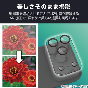 エレコム iPhone 17 Pro用カメラレンズカバー 角割れ防止 ブラック PM-A25CFLLPFCRN-イメージ4