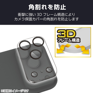 エレコム iPhone 17 Pro用カメラレンズカバー 角割れ防止 ブラック PM-A25CFLLPFCRN-イメージ5