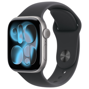 Apple Apple Watch Series 11(GPS + Cellularモデル)- 42mm Apple Watch Series 11 スペースグレイアルミニウムケースとブラックスポーツバンド - S/M MF8A4J/A-イメージ1