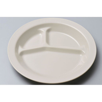 エンテック FC72017-NO.1714GR ポリプロ 丸ランチ皿三ツ切 (グレー