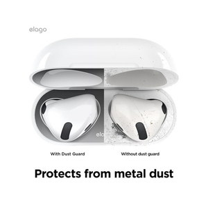 elago AirPods 4用ダストガｰド ダークグレー EL_AP4DGBSDS_DG-イメージ3