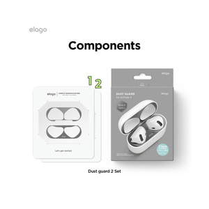 elago AirPods 4用ダストガｰド ダークグレー EL_AP4DGBSDS_DG-イメージ9
