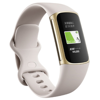 Fitbit 【Suica対応】GPS搭載フィットネストラッカー L/Sサイズ Charge5 ルナホワイト/ソフトゴールド ステンレススチール FB421GLWTFRCJK