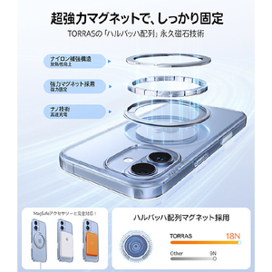 TORRAS iPhone17用アクリル樹脂+TPUケース TORRAS OSTAND PRO クリア X00FX2922-イメージ5