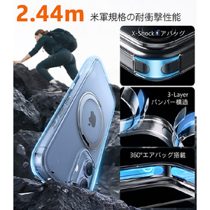 TORRAS iPhone17用アクリル樹脂+TPUケース TORRAS OSTAND PRO クリア X00FX2922-イメージ6