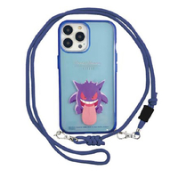 グルマンディーズ iPhone 14 Pro/13 PRO用ストラップ付耐衝撃ケース IIIIFIT LOOP ポケットモンスター ゲンガー POKE-806B