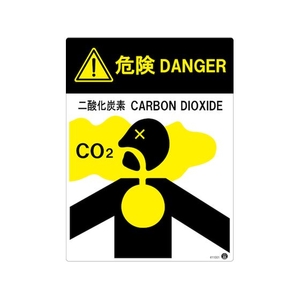 緑十字/二酸化炭素消火設備標識 危険 DANGER FC110VT-5362777-イメージ1