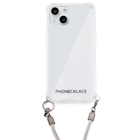 PHONECKLACE iPhone 13用ロープショルダーストラップ付きクリアケース グレー グレー PN21591I13GR