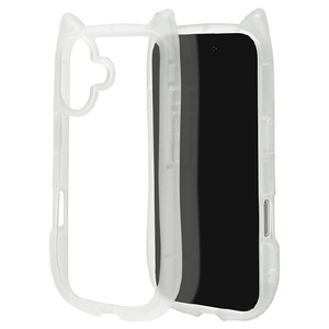 ラスタバナナ iPhone17用猫耳ケース TPU×PC クリア 9167IP5AHPCL-イメージ1