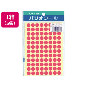 オキナ パリオシール 丸シール 3号 ピンク(蛍光紙)384片×5袋 FC60087-PS330-イメージ1