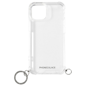 PHONECKLACE iPhone 15 Plus用ストラップ用リング付きクリアケース シルバーチャーム PN25592I15PL-イメージ1