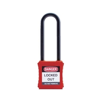 IFAM/ロックアウト用南京錠 ナイロン製シャックル ツル長 赤 0 44726 FC292VC-3860962