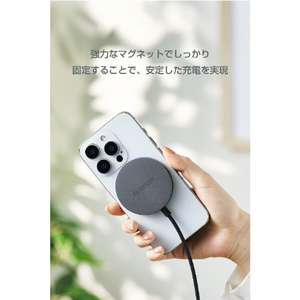 エレコム マグネットQi2 25W規格対応ワイヤレス充電器(25W・卓上) ブラック W-MA12BK-イメージ4