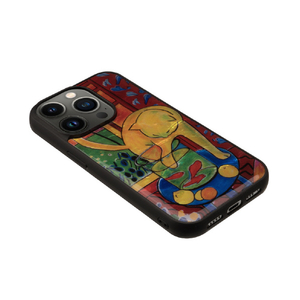 ikins iPhone 14 Pro用天然貝ケース 名画シリーズ 魚と猫 I23592I14P-イメージ2